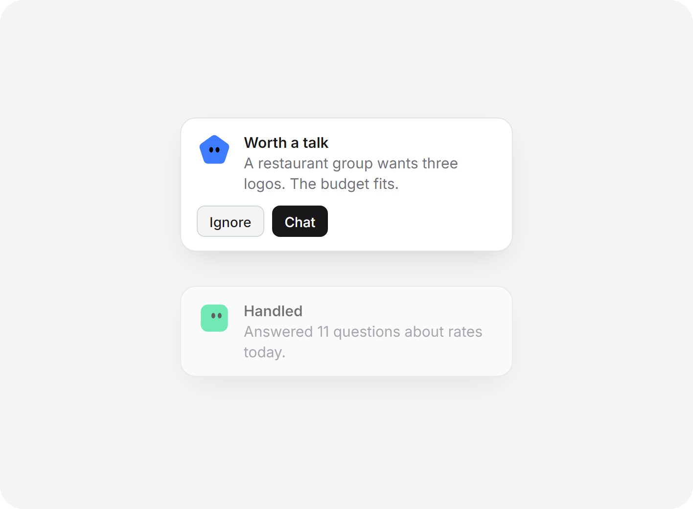 One conversation worth a talk, and the rest handled